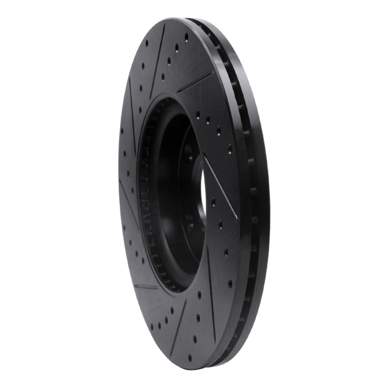 Mazda 3 Brake Rotor (1) - Front Right - R1 Concepts - Drilled & Slotted - Black - `07-`13